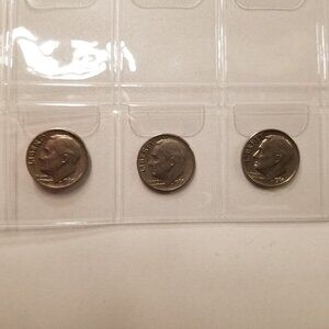 The 1968 (no-mint) Roosevelt Dime (Three 1968 no-mint)